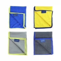 Set 4 lavete de curatare auto, din microfibra, multicolor, 40 x 30 cm, Goodyear, GY904005